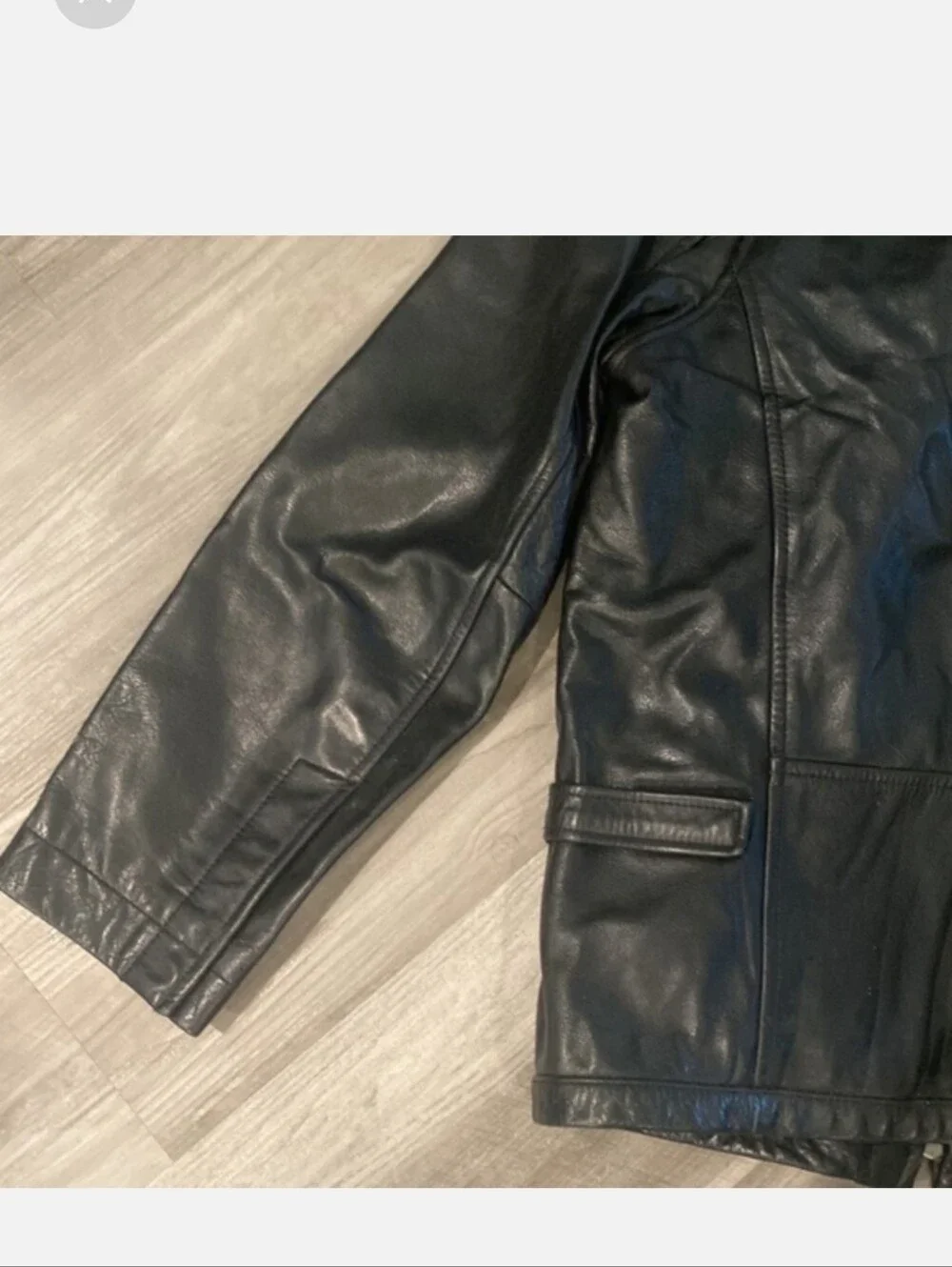 Vintage 90s Banana Republic Made in Korea Heavy Leather Jacket Black - Flawless